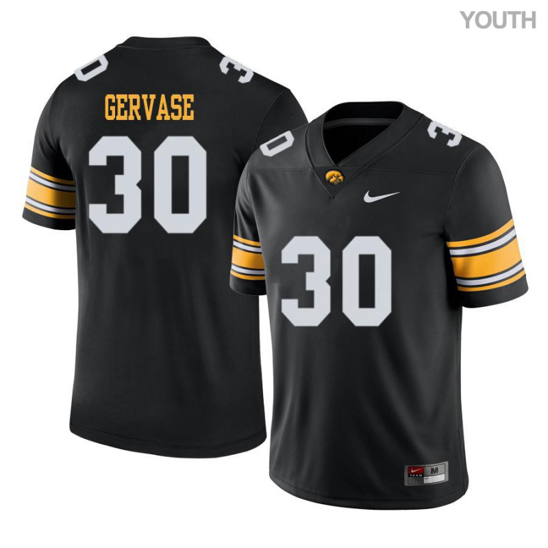 Youth Iowa Hawkeyes NCAA #30 Jake Gervase Black Authentic Nike Alumni Stitched College Football Jersey SN34D87XD
